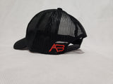 A&B Black Trucker Dad Hat (Women & Big kids) Snapback Up to size 7 1/2