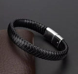 A&B VIPER BRACELET (LEATHER/CHROME) 23cm