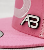 A&B PINK BLOSSOM FLAT BIB SNAPBACK W/PIN (Flat stitch)